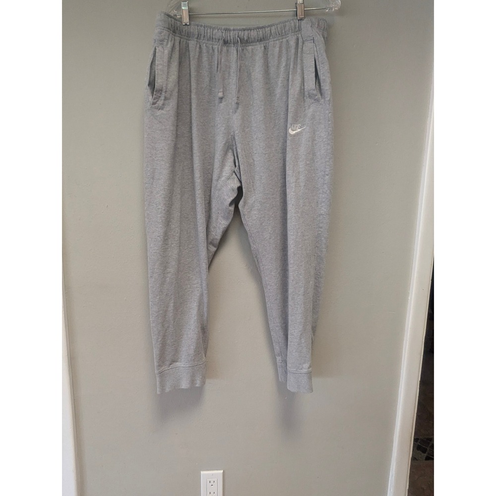 Nike Sportswear Club Jersey Joggers Mens 2XL Grey BV2762-063 Tapered Cuffed